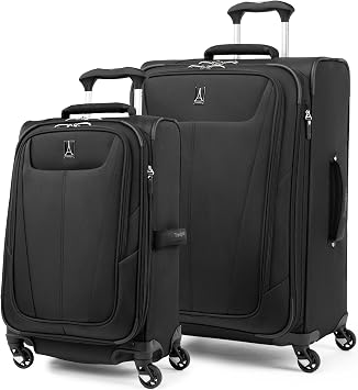 Travelpro Maxlite 5 Softside Expandable Luggage with 4 Spinner Wheels, Lightweight Suitcase, Men and Women, Black, 2-Piece Set 21/29