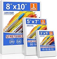 Vista 19 de FIXSMITH Lienzo blanco estirado de 12 x 16 pulgadas, paquete a granel de 8, imprimado, 100 % algodón, perfil de 5/8 pulgadas, paquete de gran valor
