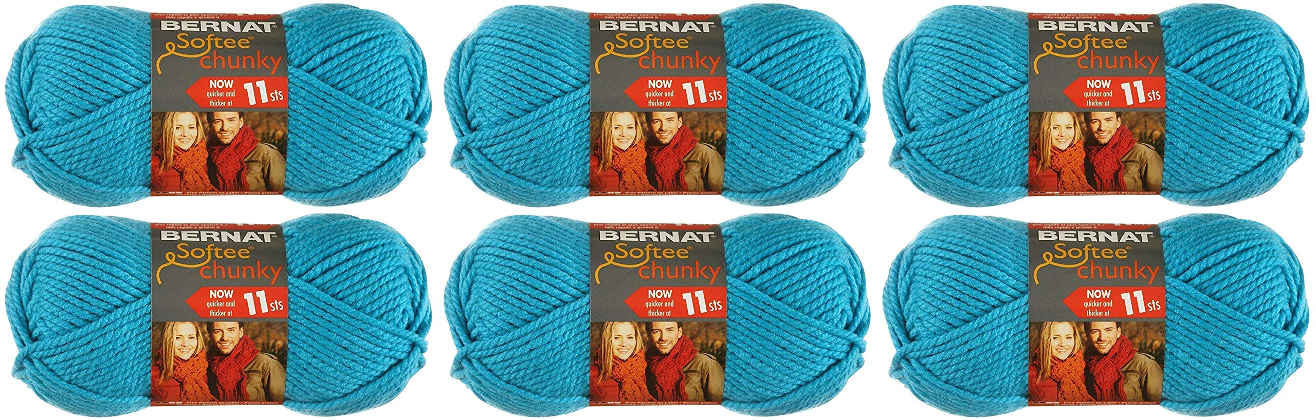 BERNAT SOFTEE CHUNKY- PACK OF 6 BALLS - 100G EACH BALL - ULTRA BLUE
