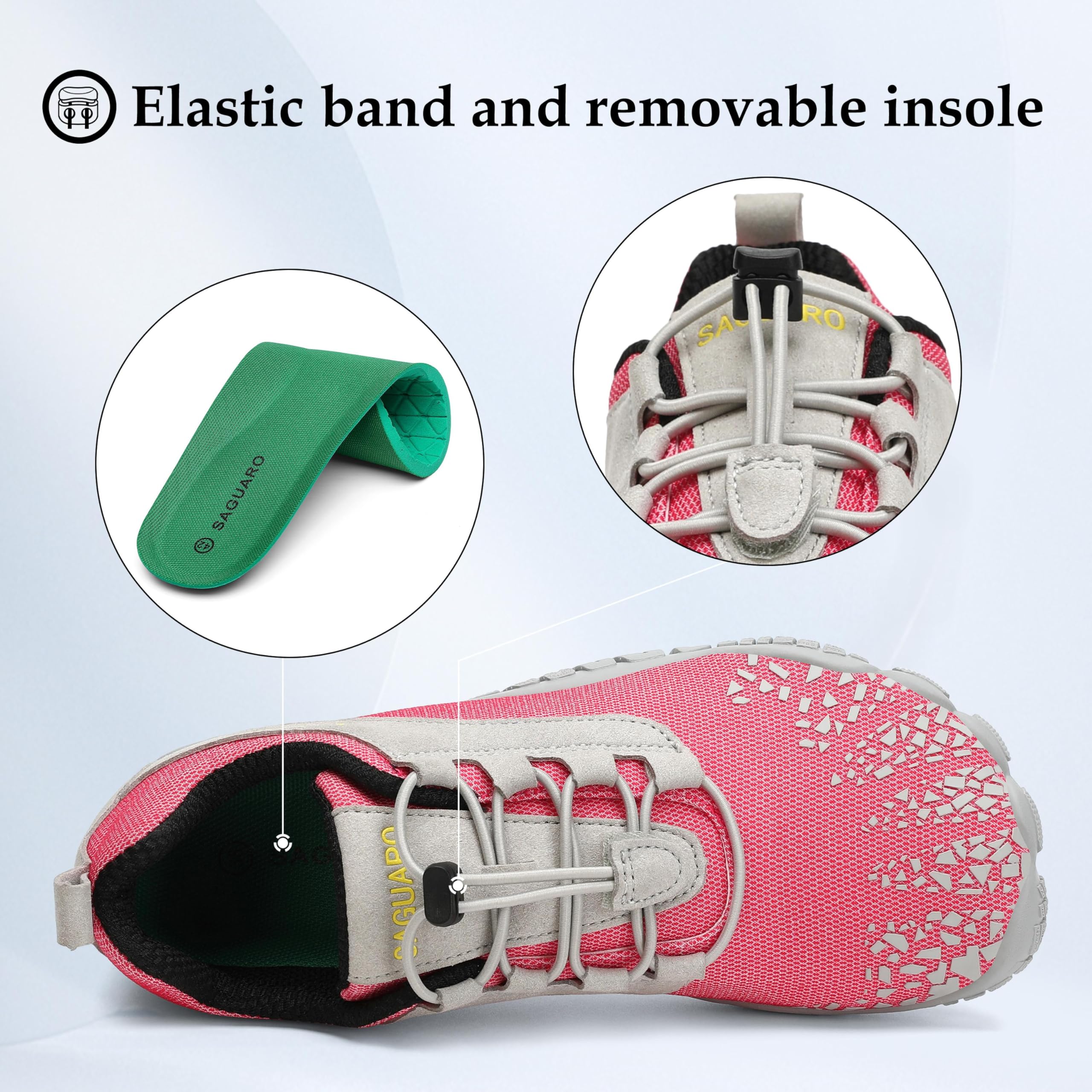 SAGUARO Scarpe Barefoot Minimaliste Uomo Scarpe da Trail Trekking Scarpette da Scoglio