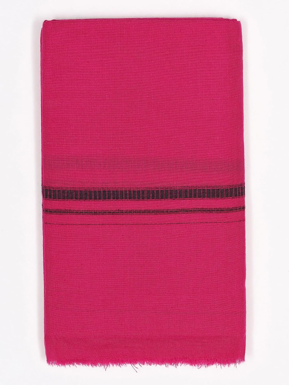 Exotic India Pure Cotton Angavastram from Sambhalpur Indian Men's Stole Towel with Woven Temple Border Ideal for Religious