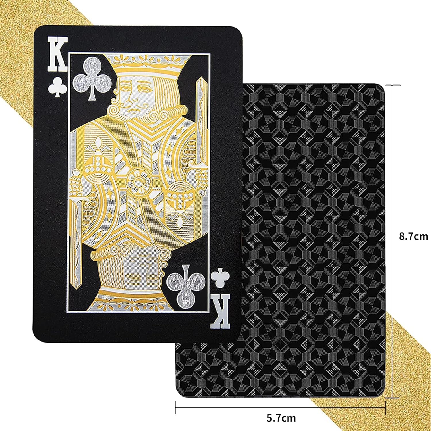 3 Packs Playing Cards Set - Silver, Black, and Gold Waterproof Plastic Playing Cards, Standard Index Poker Cards,Deck of Cards for Party,Family