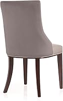 Vista 6 de Manhattan Comfort Shubert - Silla de comedor moderna de terciopelo y piel sintética, diseño de doble tapicería en marco de madera de haya maciza