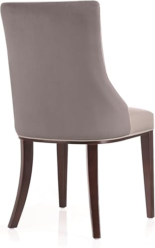 Miniatura 6 de Manhattan Comfort Shubert - Silla de comedor moderna de terciopelo y piel sintética, diseño de doble tapicería en marco de madera de haya maciza,