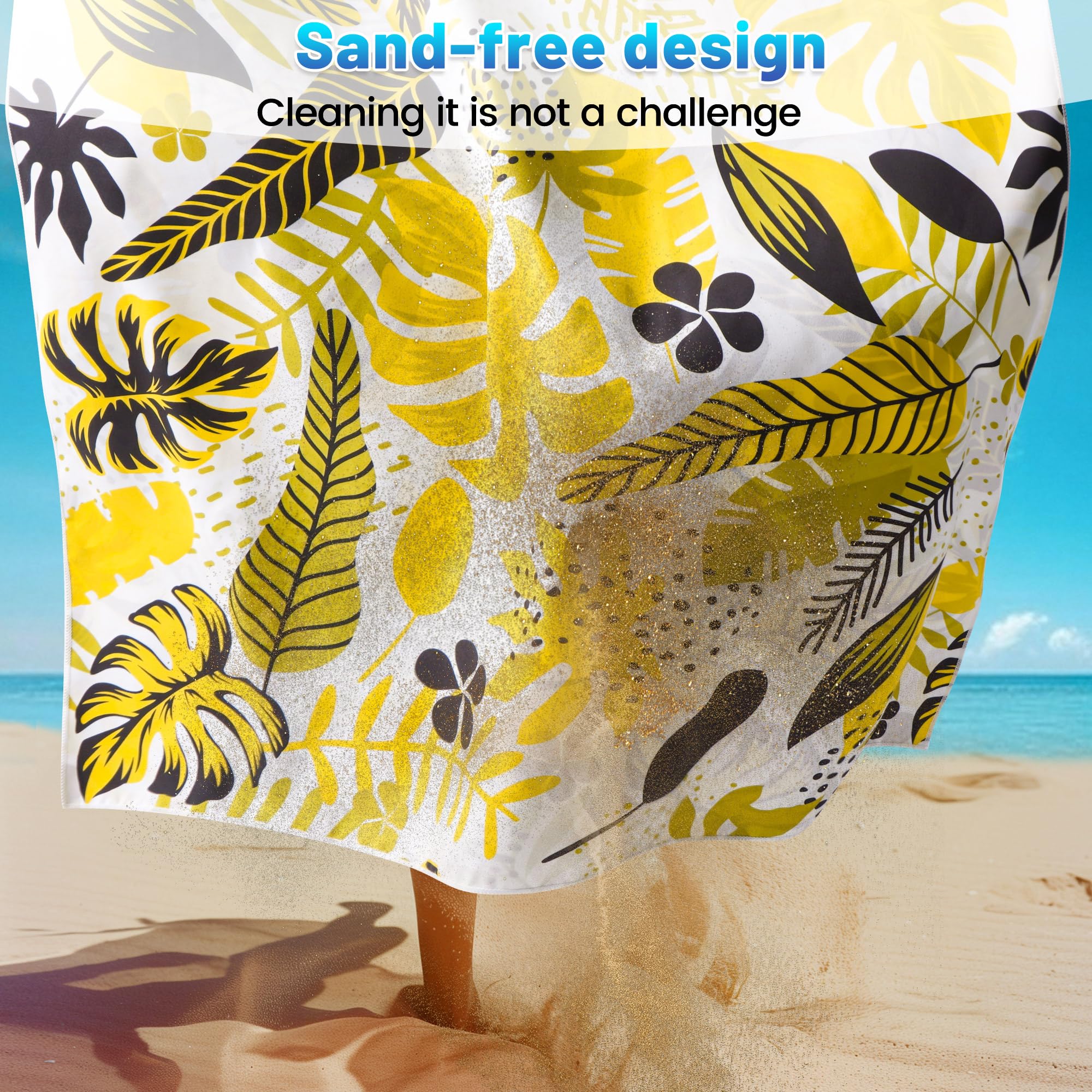 Telo Mare xxl 90×180 cm, Asciugamano Grande In Microfibra Ad Asciugatura Rapida, Telo Bagno Senza Sabbia, Coperta Da Spiaggia Donna (giallo)
