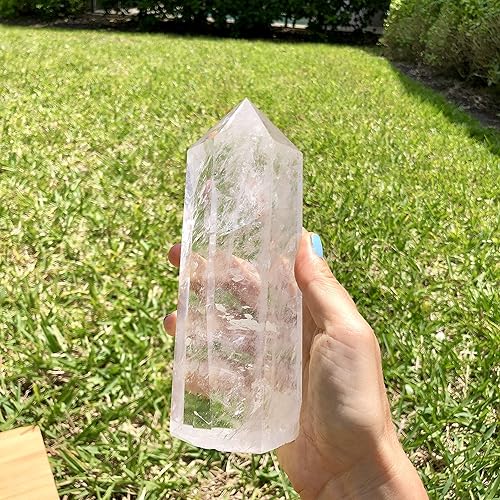 Miniatura 2 de Cuarzo transparente grande natural del Himalaya tibetano de alta altitud crudo de 6 lados de cristal de punta de cuarzo transparente. Punta de