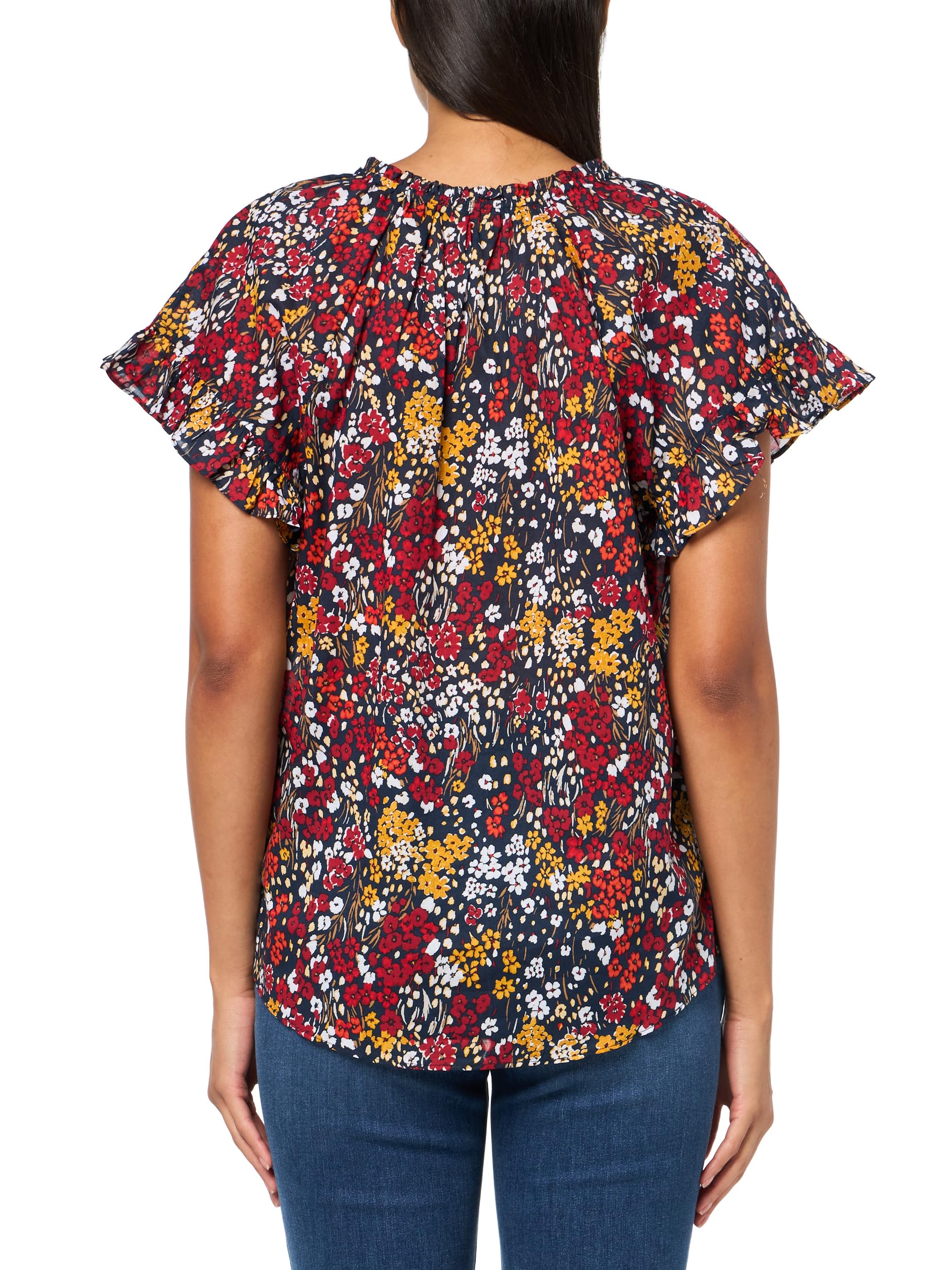 Tommy Hilfiger Ruffle Sleeve Short Sleeve Blouse Camicetta a Maniche Corte con Volant Donna