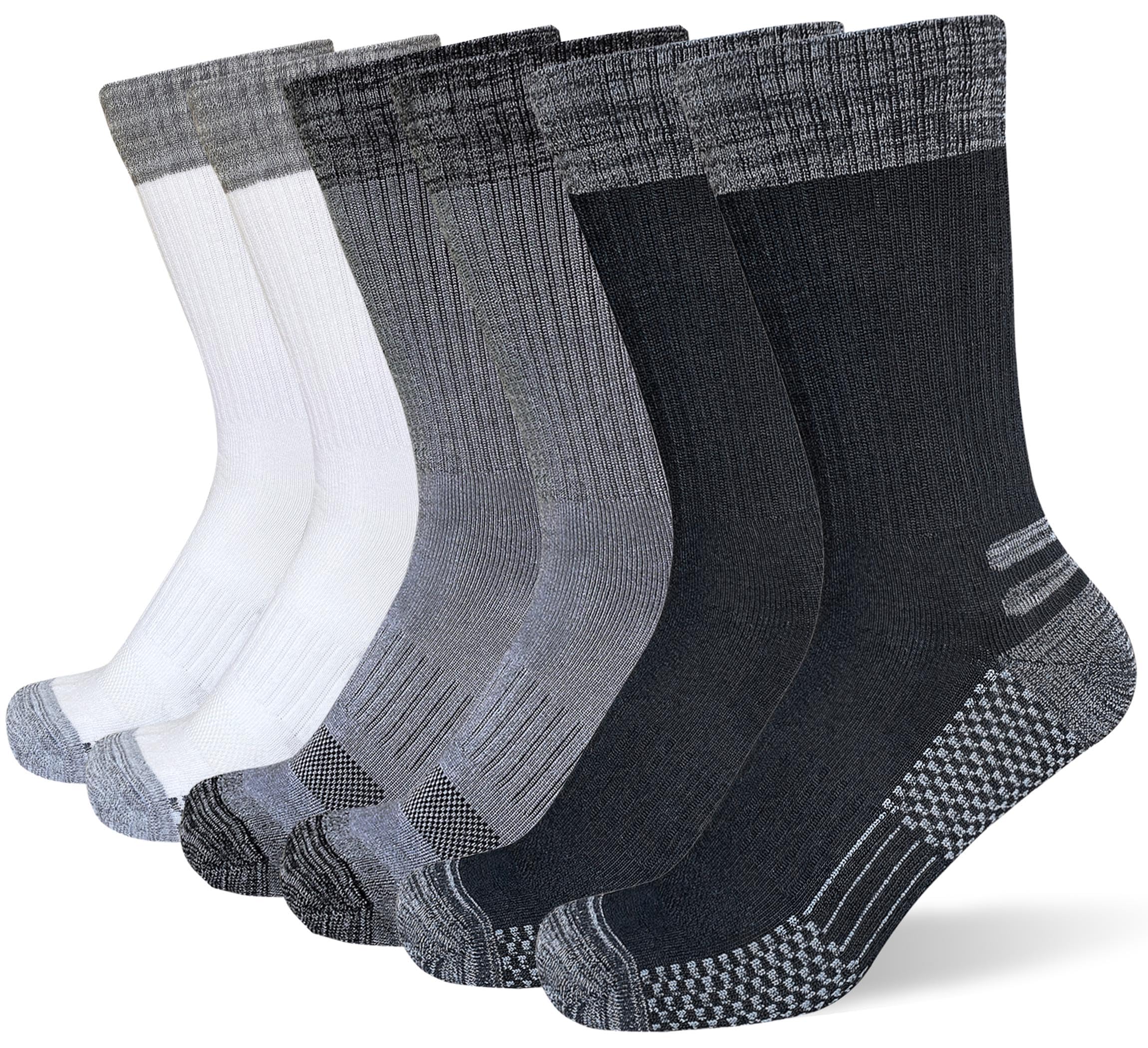 suaskk Mens Crew Work Boot Socks Thick Cushioned Moisture Wicking