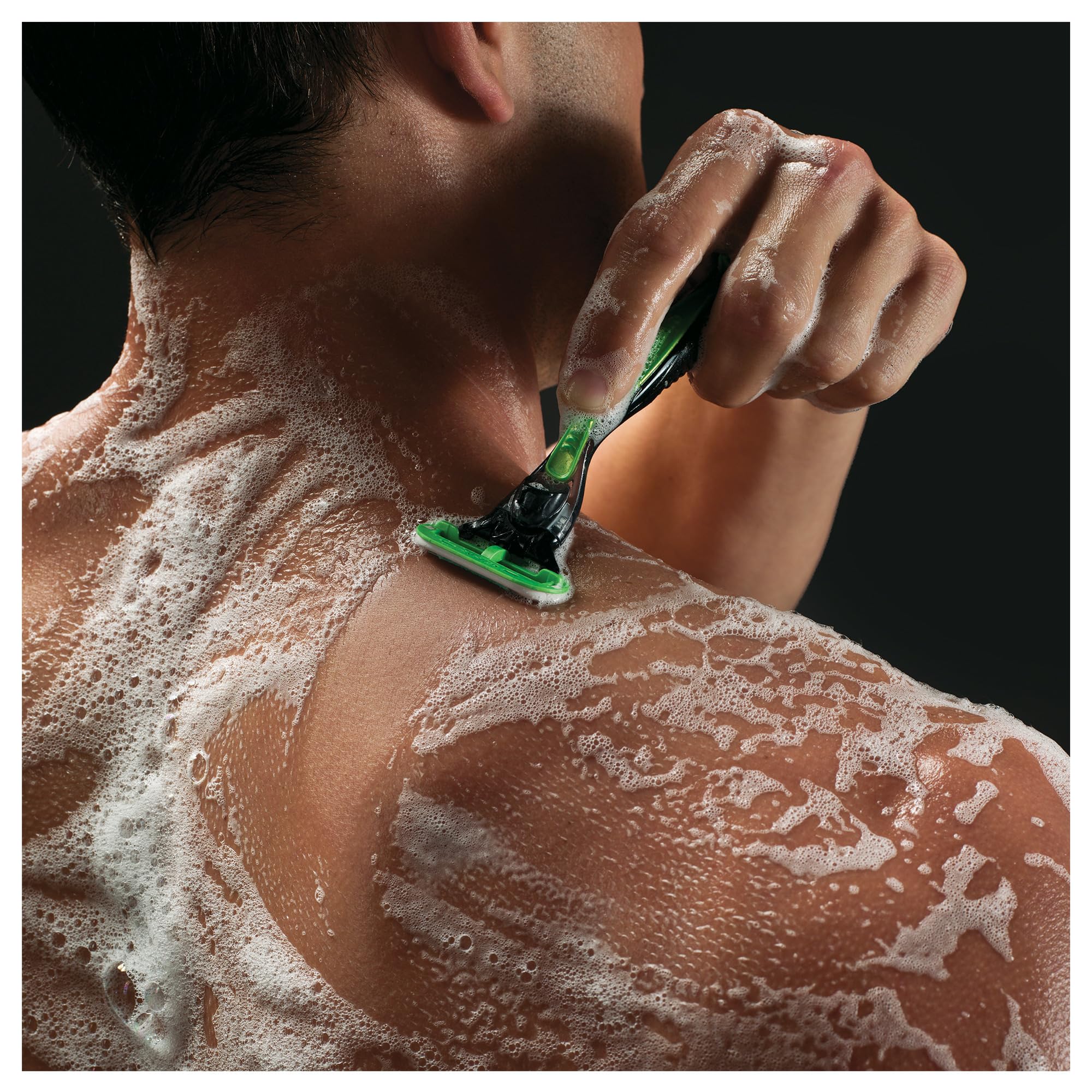 Gillette Body Rasierer Herren, Körperrasierer + 1 Rasierklinge mit 3-fach Klinge, Nassrasierer Herren, Grün