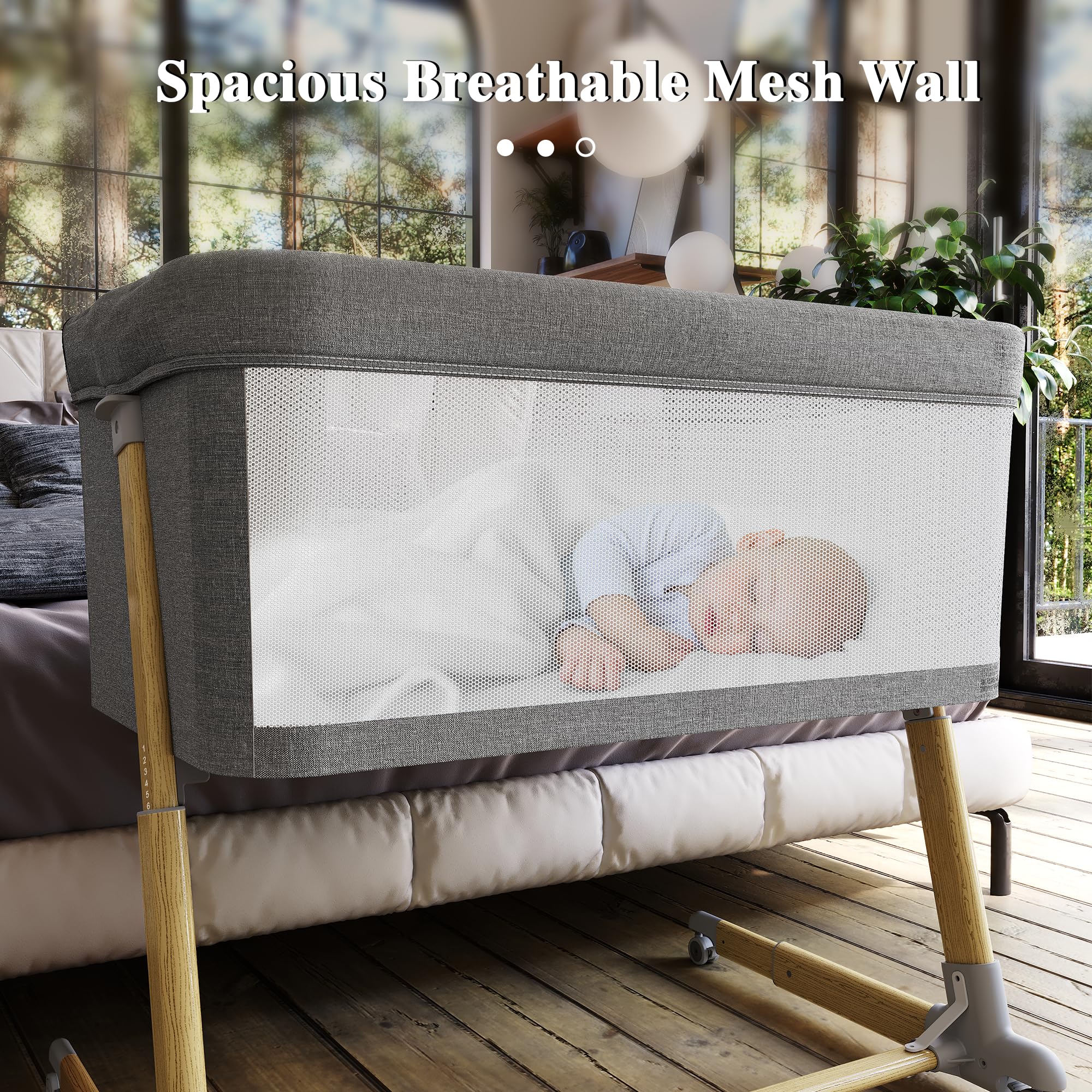 Snapklik.com : Baby Bassinets,All Mesh Bedside Sleeper,Portable For ...