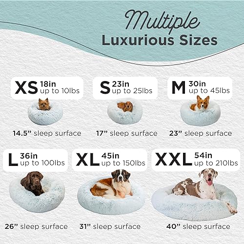 Miniatura 4 de Best Friends by Sheri - The Original Calming Donut - Cama calmante en forma de dona para perros y gatos - Pelo largo, gris escarcha, M, 30 x 30