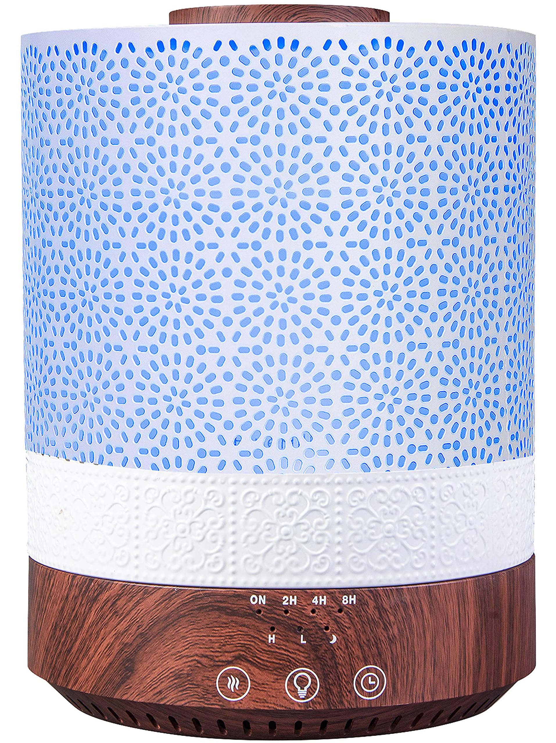BlueHills2500 ML XL Essential Oil Diffuser for Large Room Aroma Humidifier Home Decor Bed Baby Room Big Huge 2.5 L Capacity Long Run Color Lights Decorative Design High Mist Dark Wood Grain F004