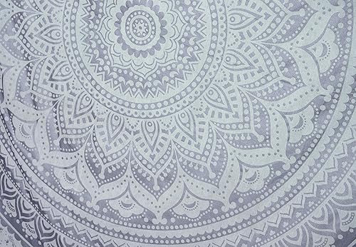 Vista 87 de Popular Handicrafts Tapestry Wall Hanging Hippie Ombre Mandala Bohemian HippyMetallic Shine Intricate Indian Tapestries Bedspread 84 x 90 Inches