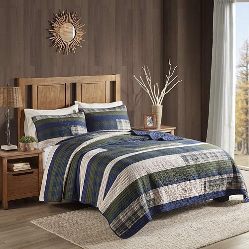 Miniatura 32 de Woolrich - Juego de edredón de invierno Sunset Red,Rojo Huntington,Mill Creek Verde,Winter Hills Bronceado,Olsen Bronceado,Spruce Hill Verde,Winter