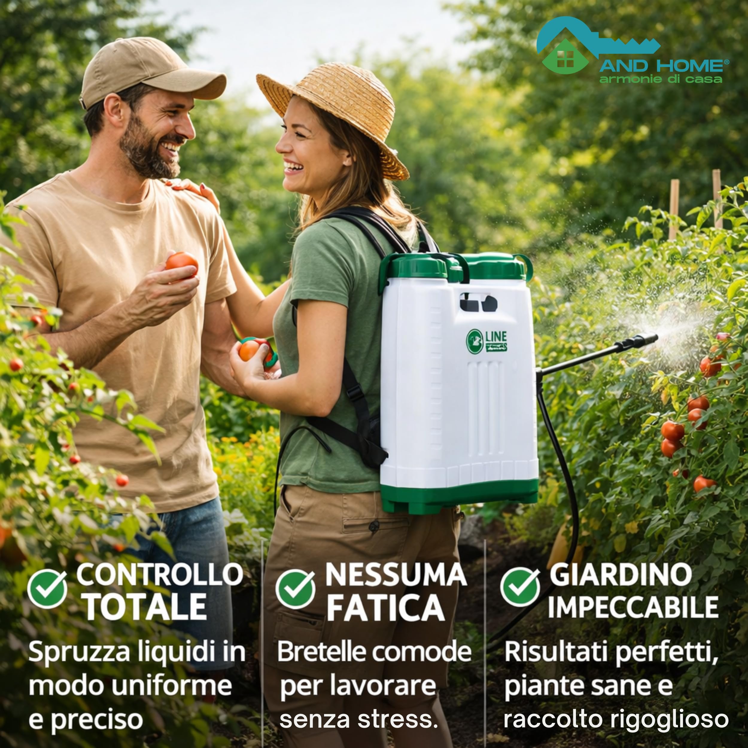 Spruzzatore a Pressione 16 Litri - PROFESSIONALE e Plastica RESISTENTE - Sprayer Manuale con Guarnizione VITON - Stantuffo Autoriempiente - Pompa per Diserbante per Giardino, Disinfestazione, Pulizia