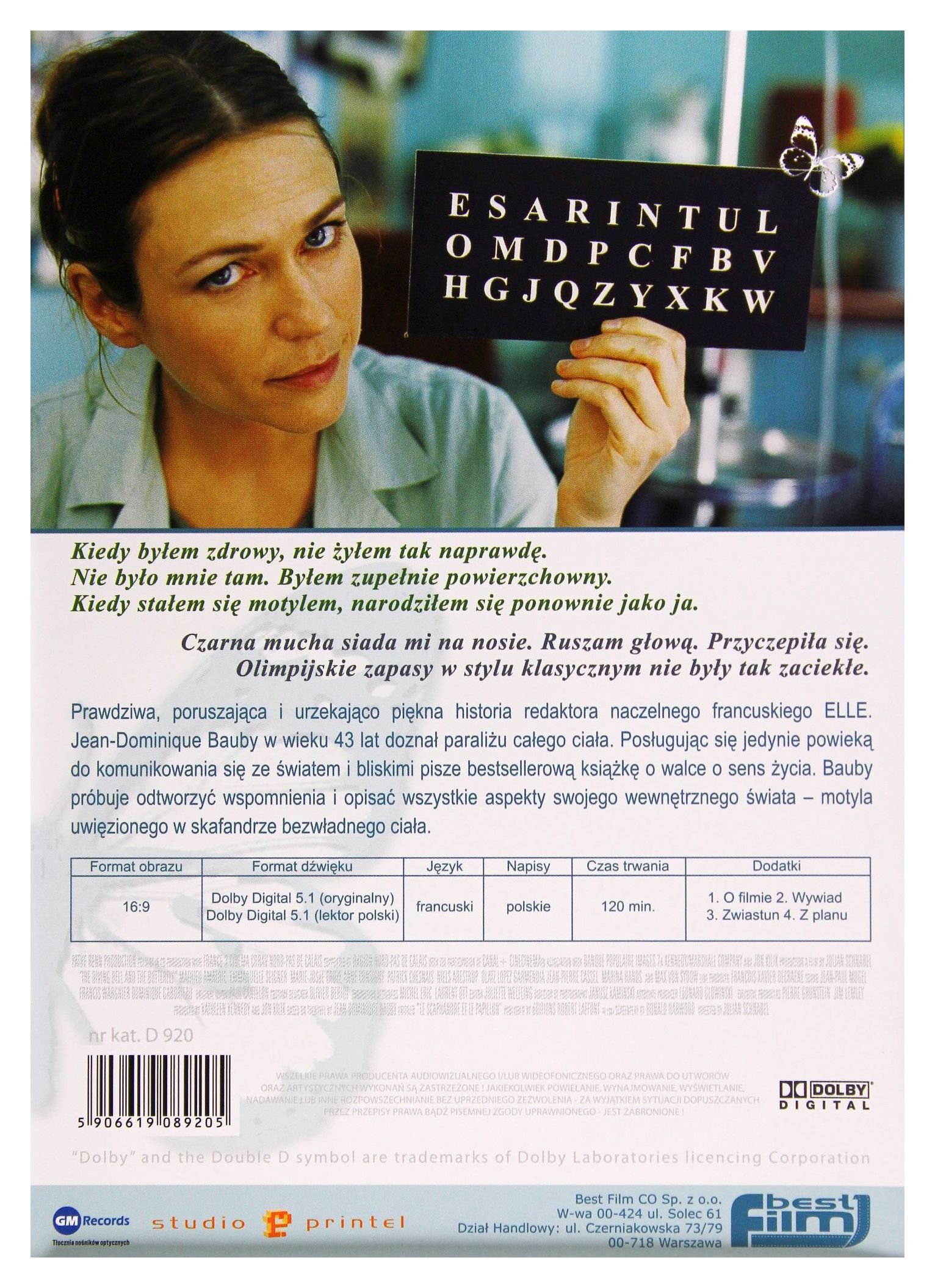 Le scaphandre et le papillon [DVD] (Audio français)