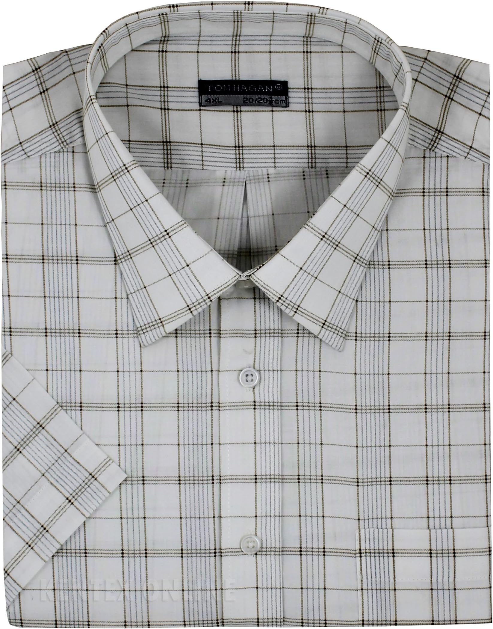 Tom Hagan Men's Formal Shirts Short Sleeve Check Pattern Rectangles