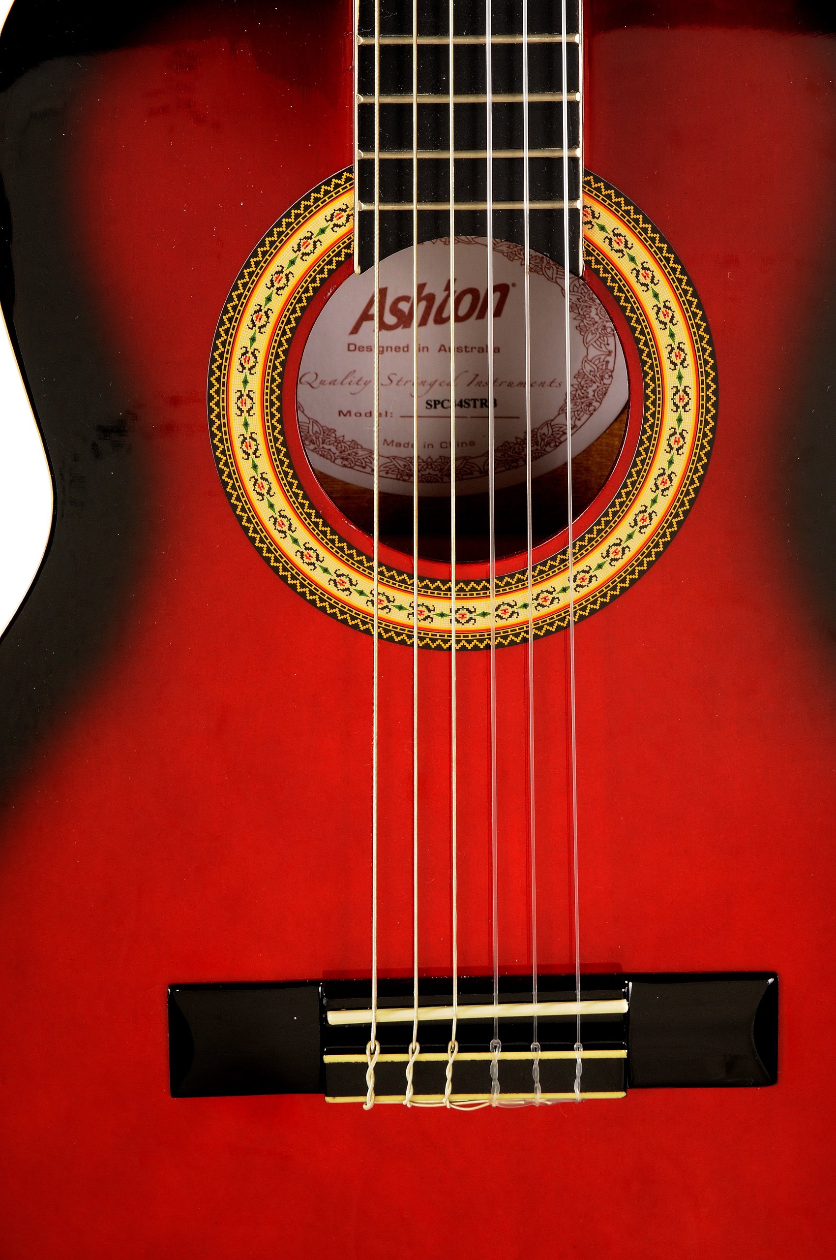 ASHTON SPC34TRB - Guitarra clásica (tamaño 3/4), color rojo