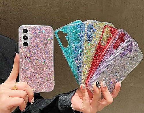 Miniatura 10 de AmazFCCY Funda para Galaxy S23 Plus con purpurina, bonita funda de goma TPU transparente reflectante para niñas y mujeres, funda protectora para