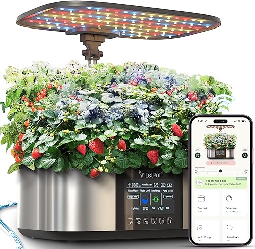 Miniatura 10 de LetPot LPH-SE Sistema de cultivo hidropónico, kit inteligente de jardín de hierbas de 12 cápsulas para interiores, jardín interior, control por