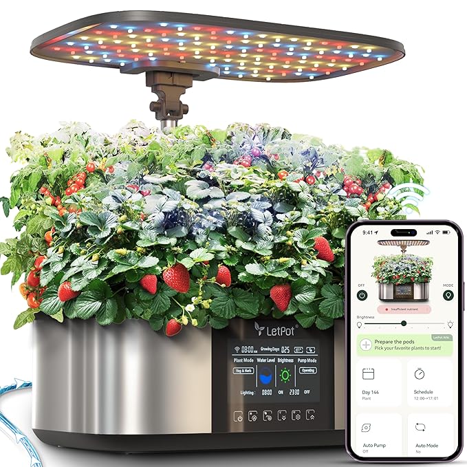LetPot LPH-Max Hydroponics Growing System Kit, 21 Pods APP & WiFi Automatic Controlled Smart Ind...