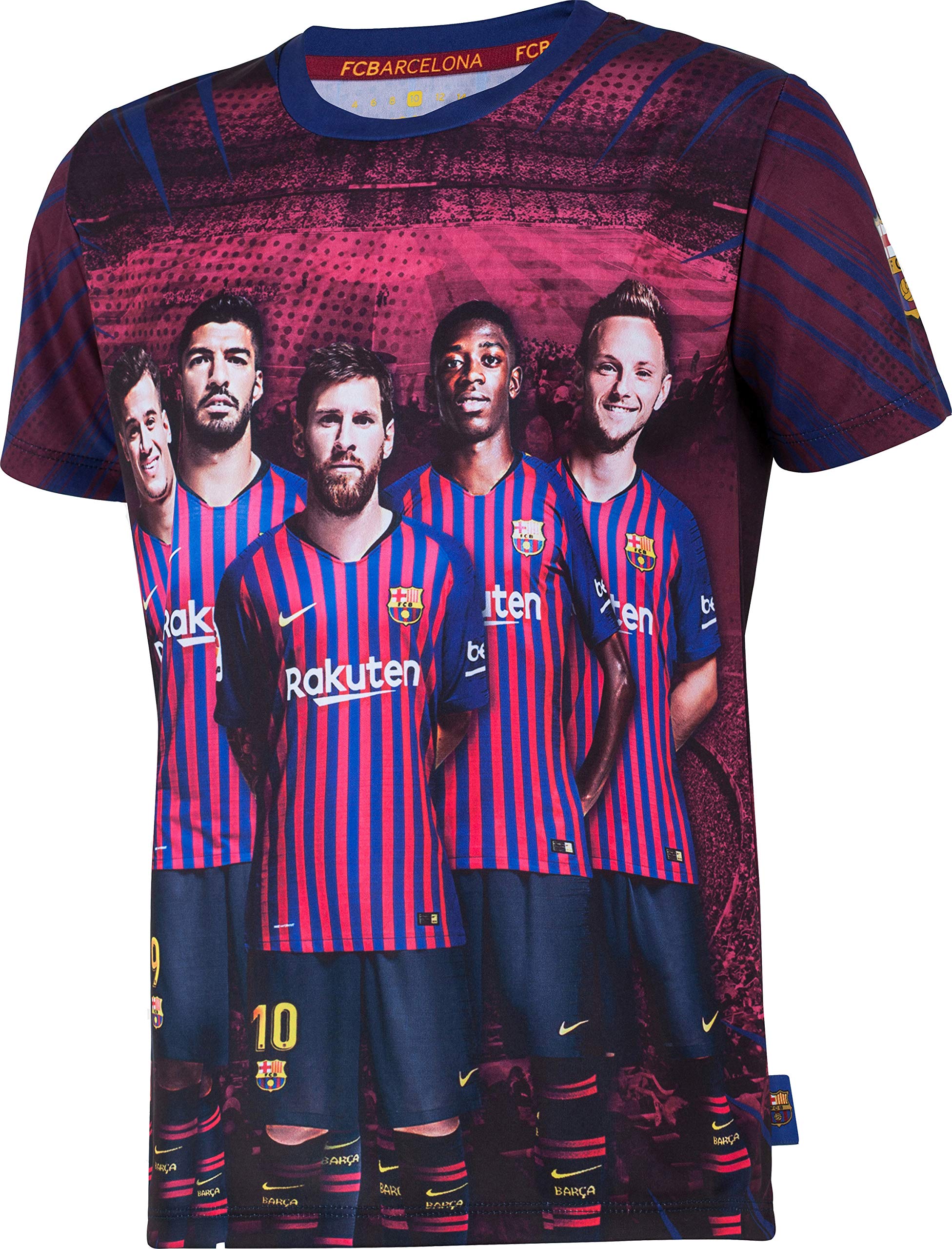 T-Shirt FC Barcelone Enfant 8 Ans - Collection Officielle Barca - 100% Coton
