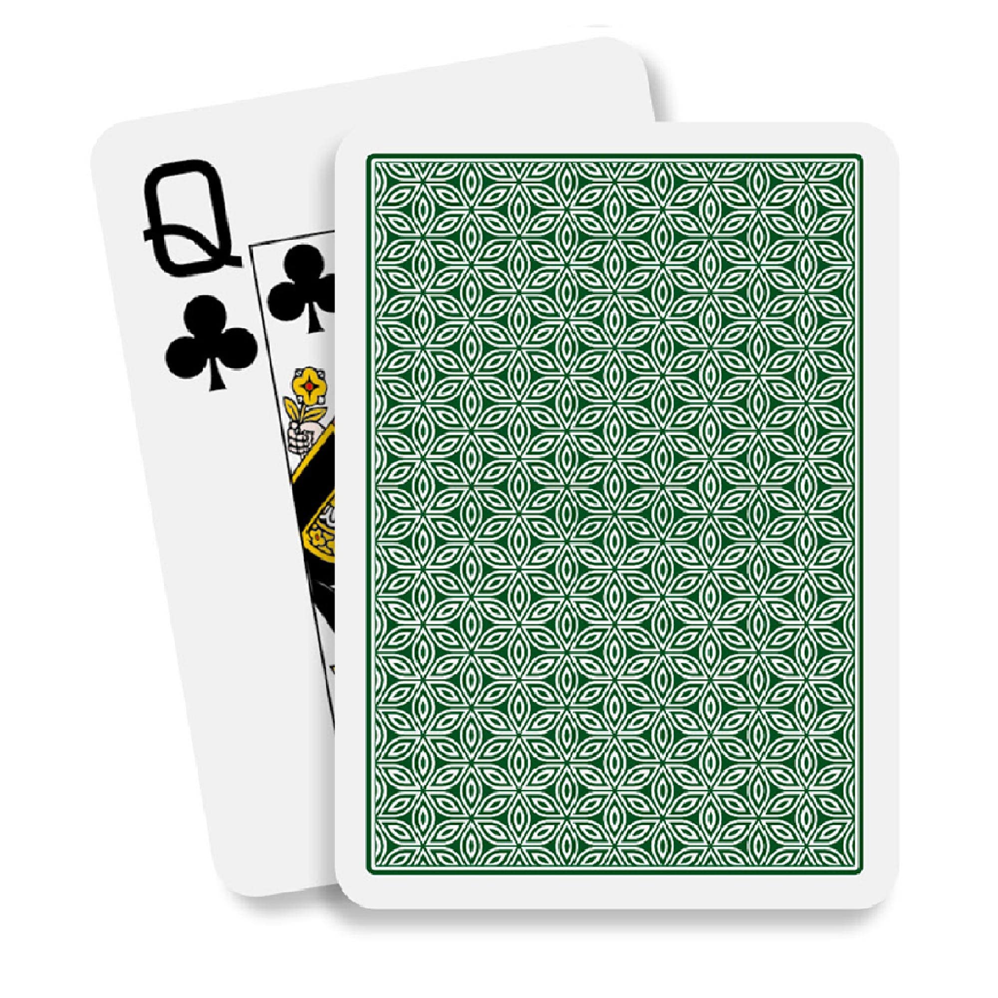 Dal Negro Profesjonalny zestaw kart do pokera Texas Hold'em Casino Quality Plastic i wodoodporny, 1 talia 55 Jumbo Index z Jolly, zielony tył, wyprodukowano we Włoszech