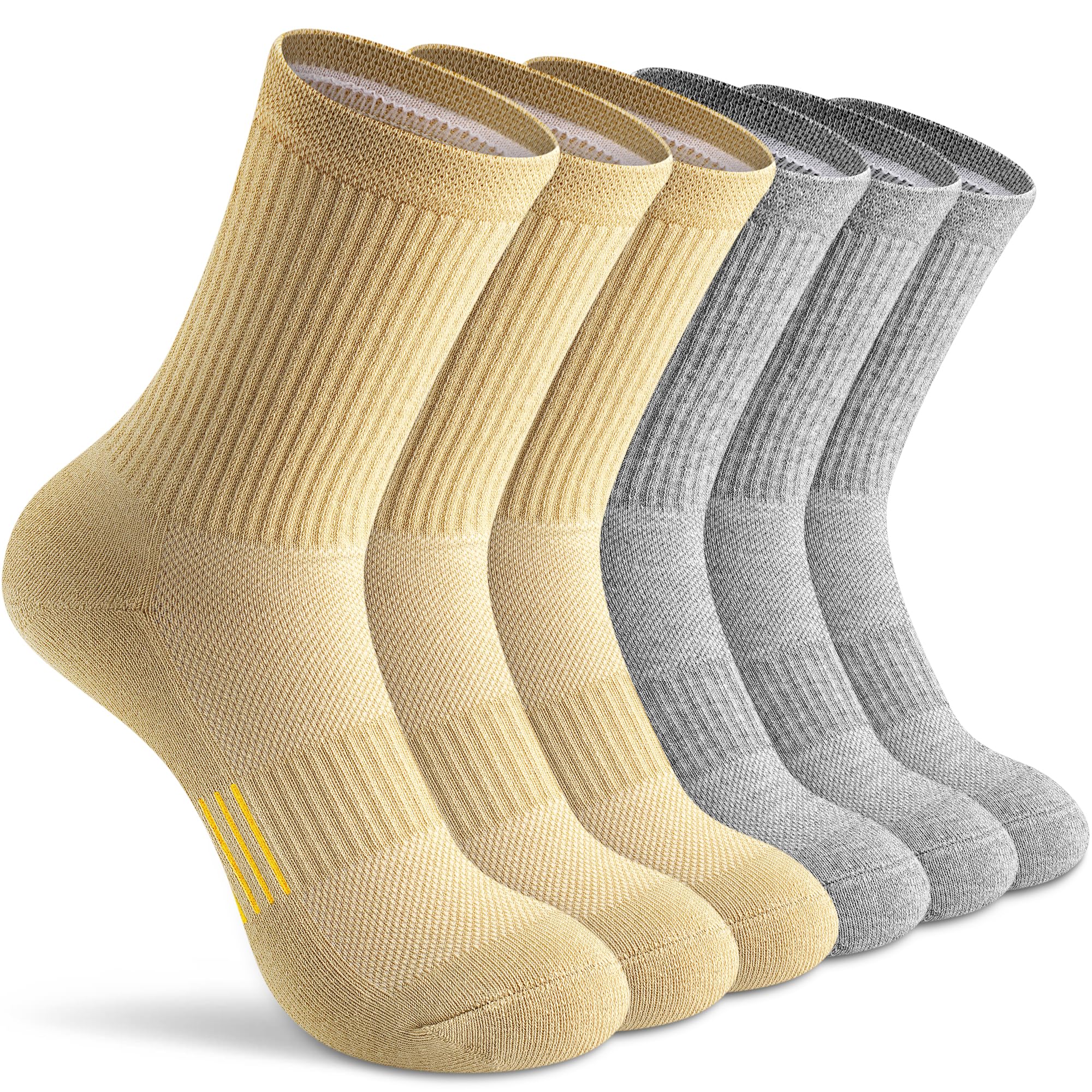 Gonii Women Athletic Crew Socks 5-6 Pairs - Comfort & Cushioned for Running, Hiking, Sports Arch Compression Socks