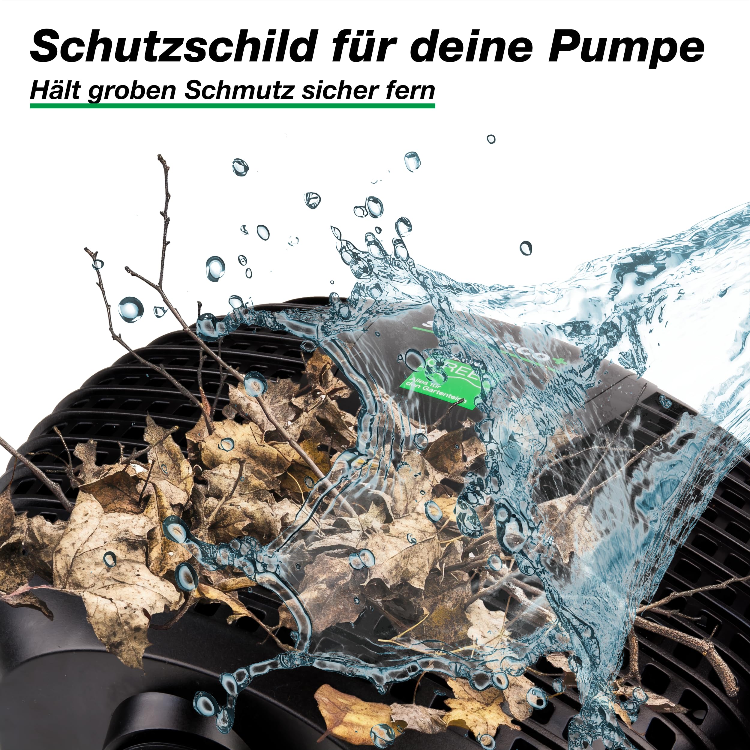 Wagner GREEN SuperECO 6500 Teichpumpe 6.500 Liter pro Stunde 32 Watt, energiesparende Filterpumpe, Bachlaufpumpe, Umwälzpumpe, Gartenteichpumpe für Koiteich