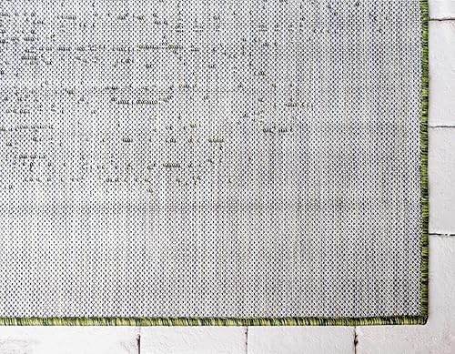 Miniatura 9 de Unique Loom colección Outdoor Modern - Tapete para exteriores en color degradado (2 pies x 6 pies 1 pulgada, largo, verdemarfil)