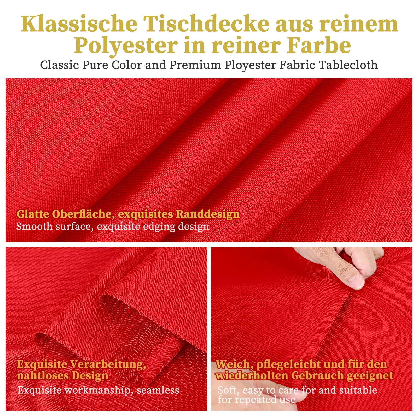 10 manteles rectangulares para mesa de 50-70 cm de ancho, color rojo, 100 x 250 cm, para muebles de jardín
