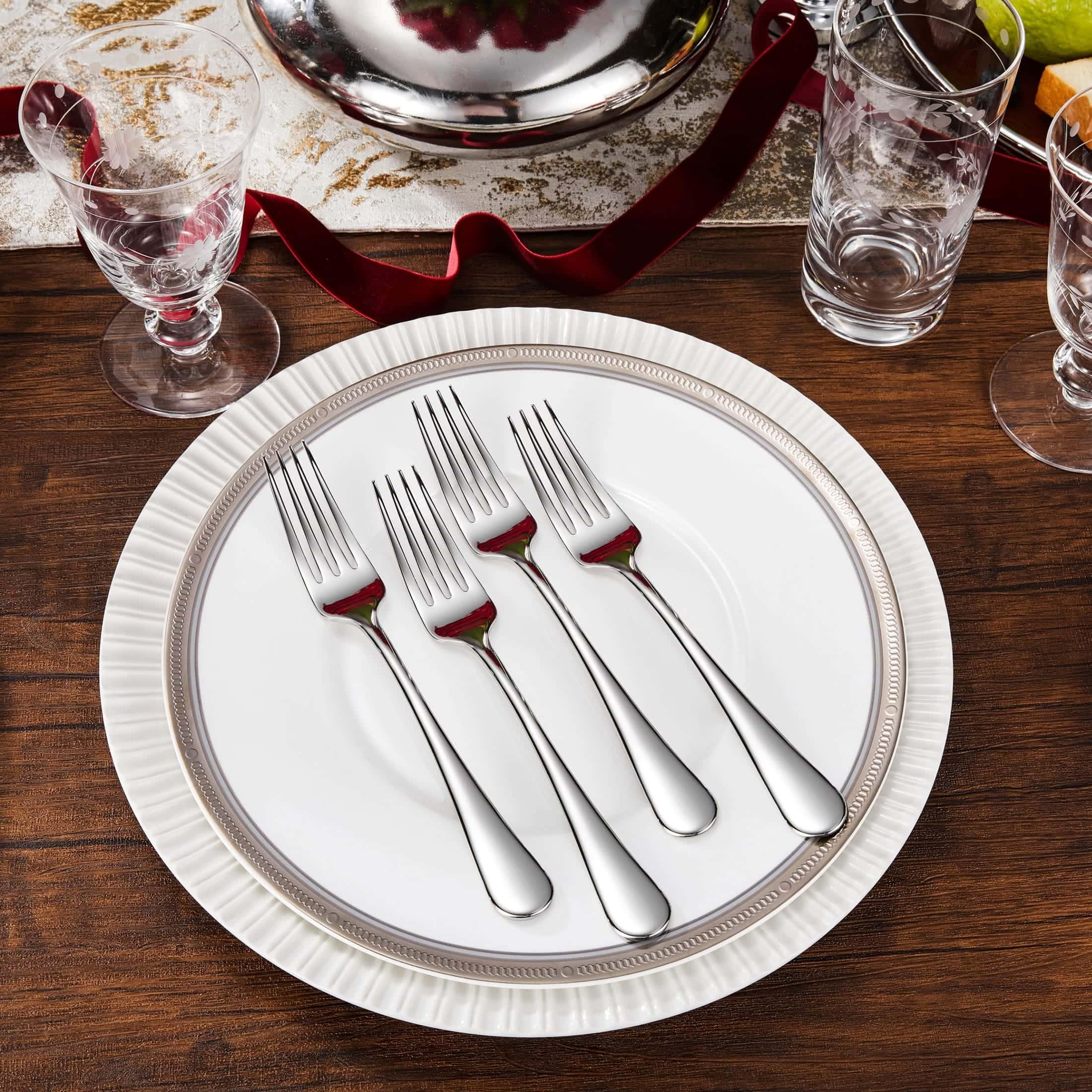 Royalrose Premium Aria 8 Inch Silverware Forks Set of 4 (4, Dinner Forks) — Amazon image 2