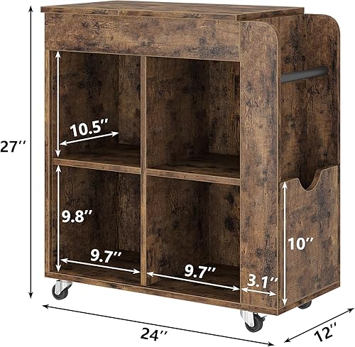 Miniatura 2 de GAOMON Mesa auxiliar con almacenamiento, mesa auxiliar de sofá abatible para sala de estar y dormitorio, mesa auxiliar de madera con estante de