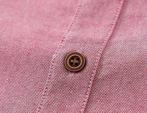 Miniatura 6 de Camisas de manga corta con botones para niños, camisa Oxford sólida con bolsillo, camisa de vestir para uniforme escolar