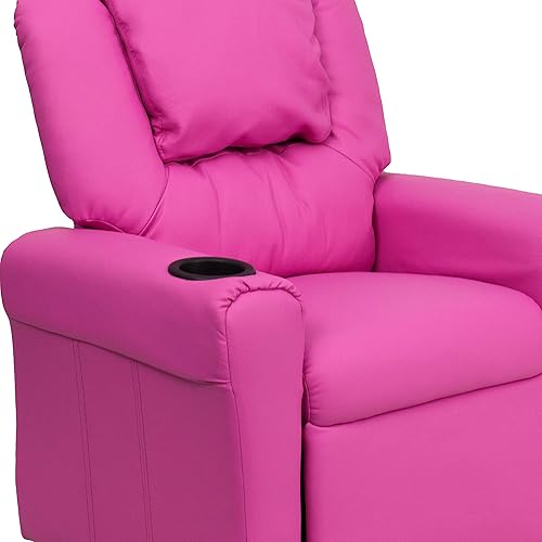Miniatura 38 de Flash Furniture - Sillón reclinable contemporáneo para niños, color beige vinilo con base para vasos y reposacabezas Vinilo beige.,negro, cuero,