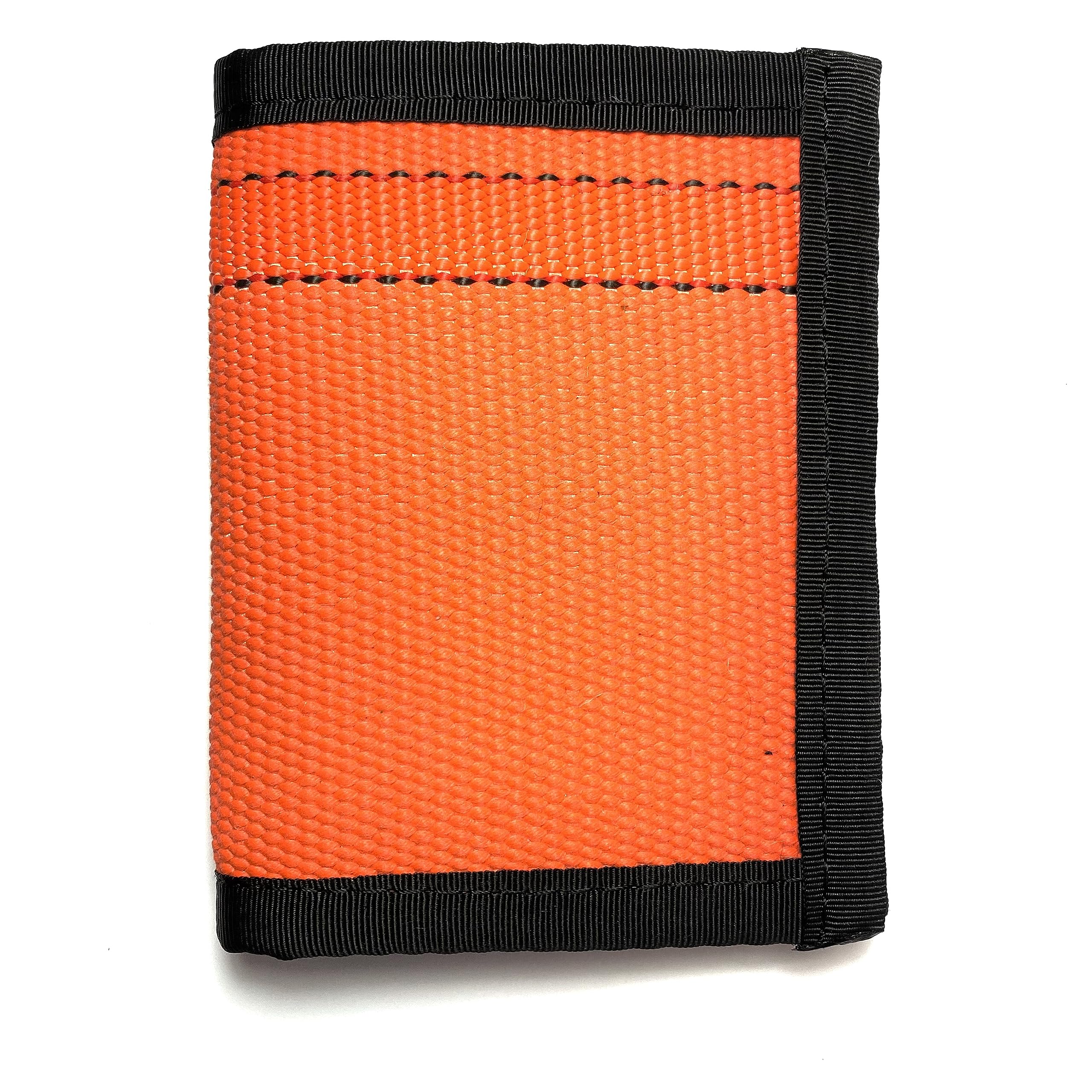 Recycled Firefighter Captain Wallet –Orange Recycled Wallet for Man and Woman - Durable Bifold Wallet & Fire Hose Wallet - Card Holder Wallet (15 Cards) – Thin & Minimalist Wallet - Travel Essentials,
