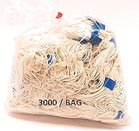 Vista 2 de Cuerdas elásticas gourmet; 6 pulgadas blancas resistentes; bolsa a granel de 3,000 lazos (75 paquetes de 40/paquete) (3000, blanco)