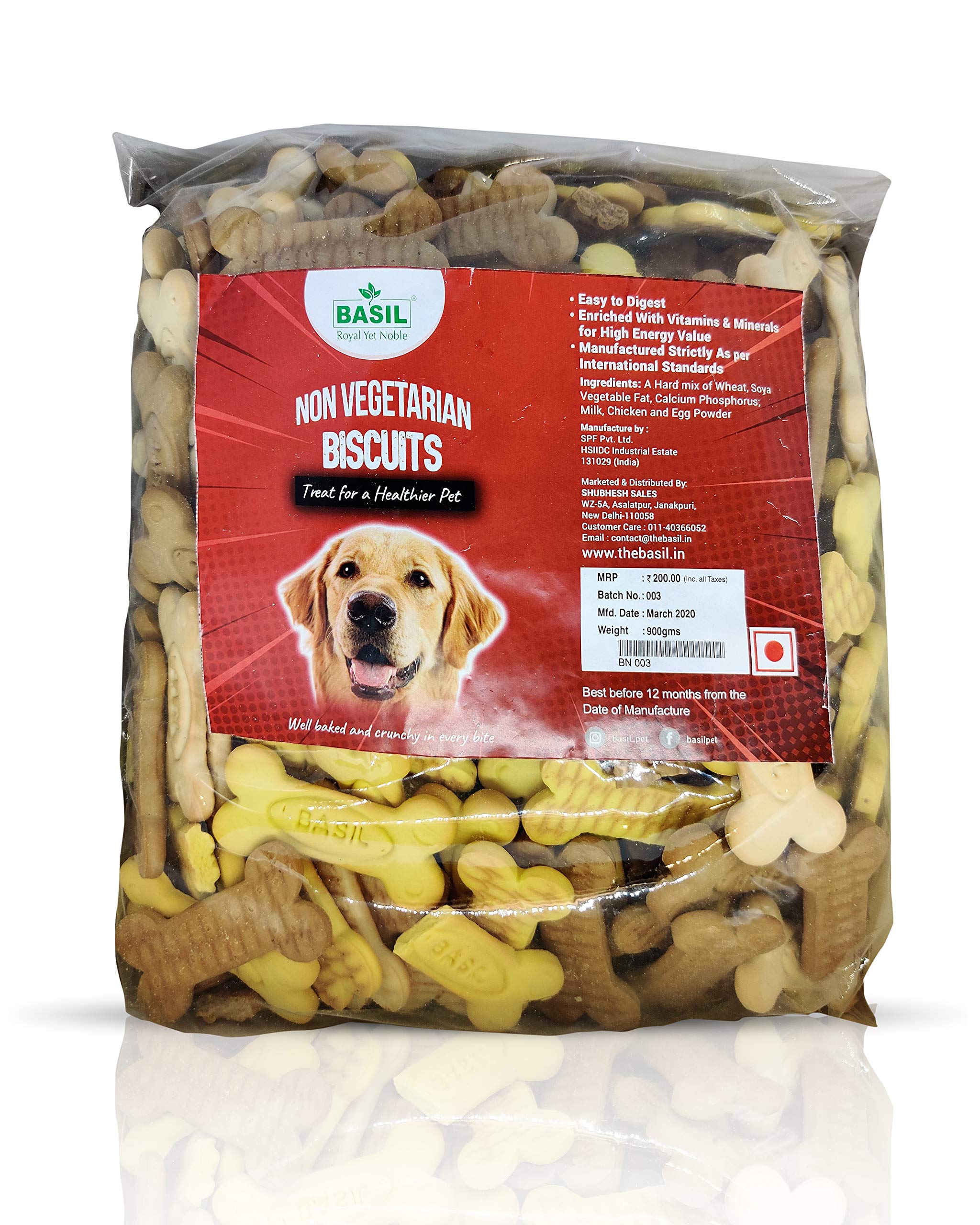 BASIL Real Chicken Dog Biscuit, Bone Shape Biscuits for Adult Dogs (900 Grams) (B08953YGDG) Amazon Price History, Amazon Price Tracker
