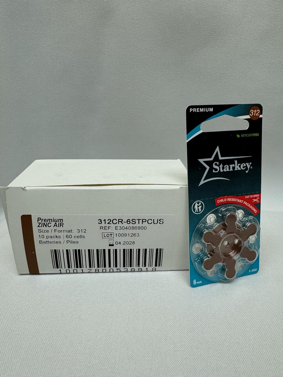 Size 312 Premium Hearing Aid Batteries - 60 Pack
