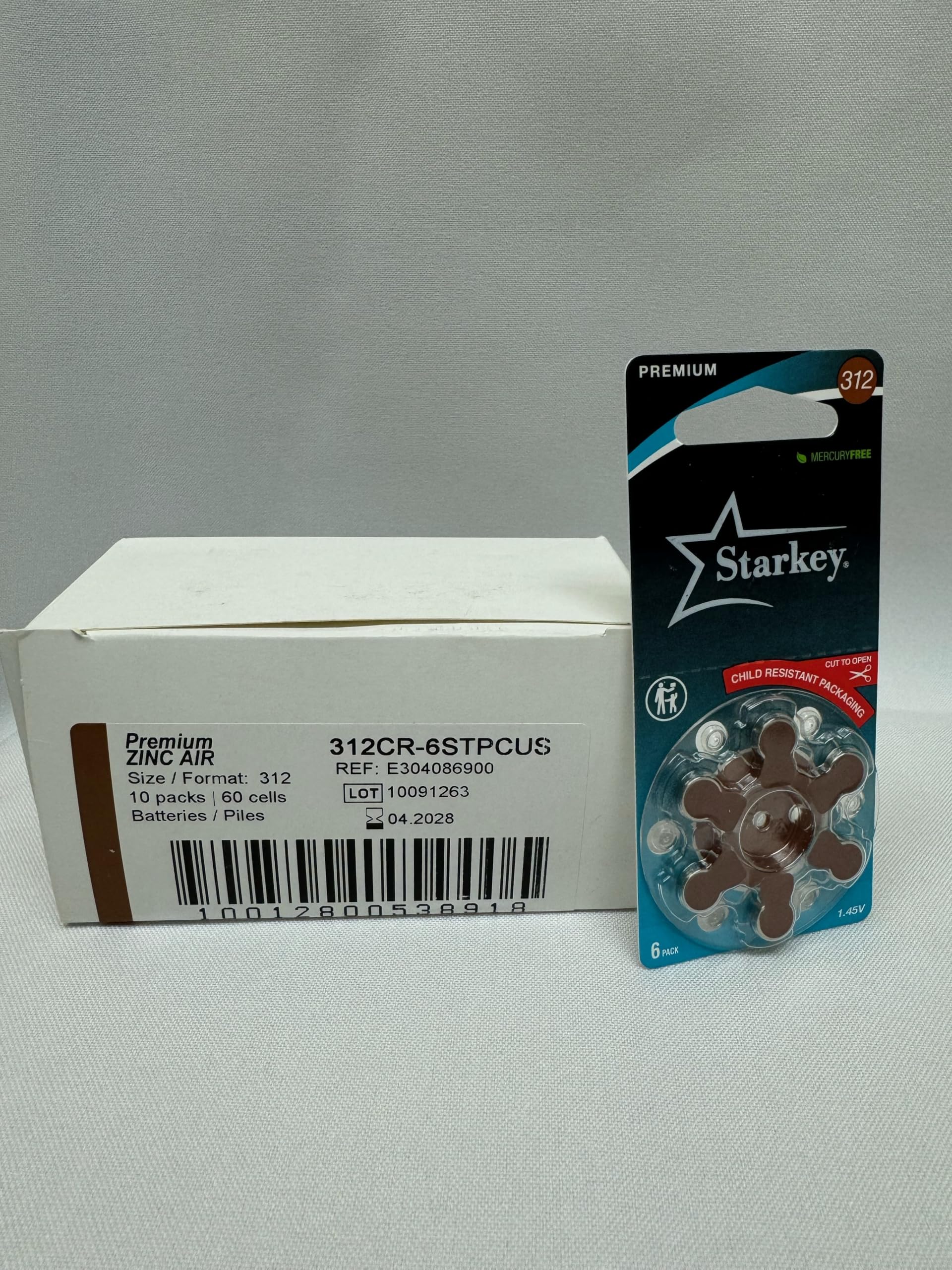 Starkey Size 312 Premium Hearing Aid Batteries - 60 Pack