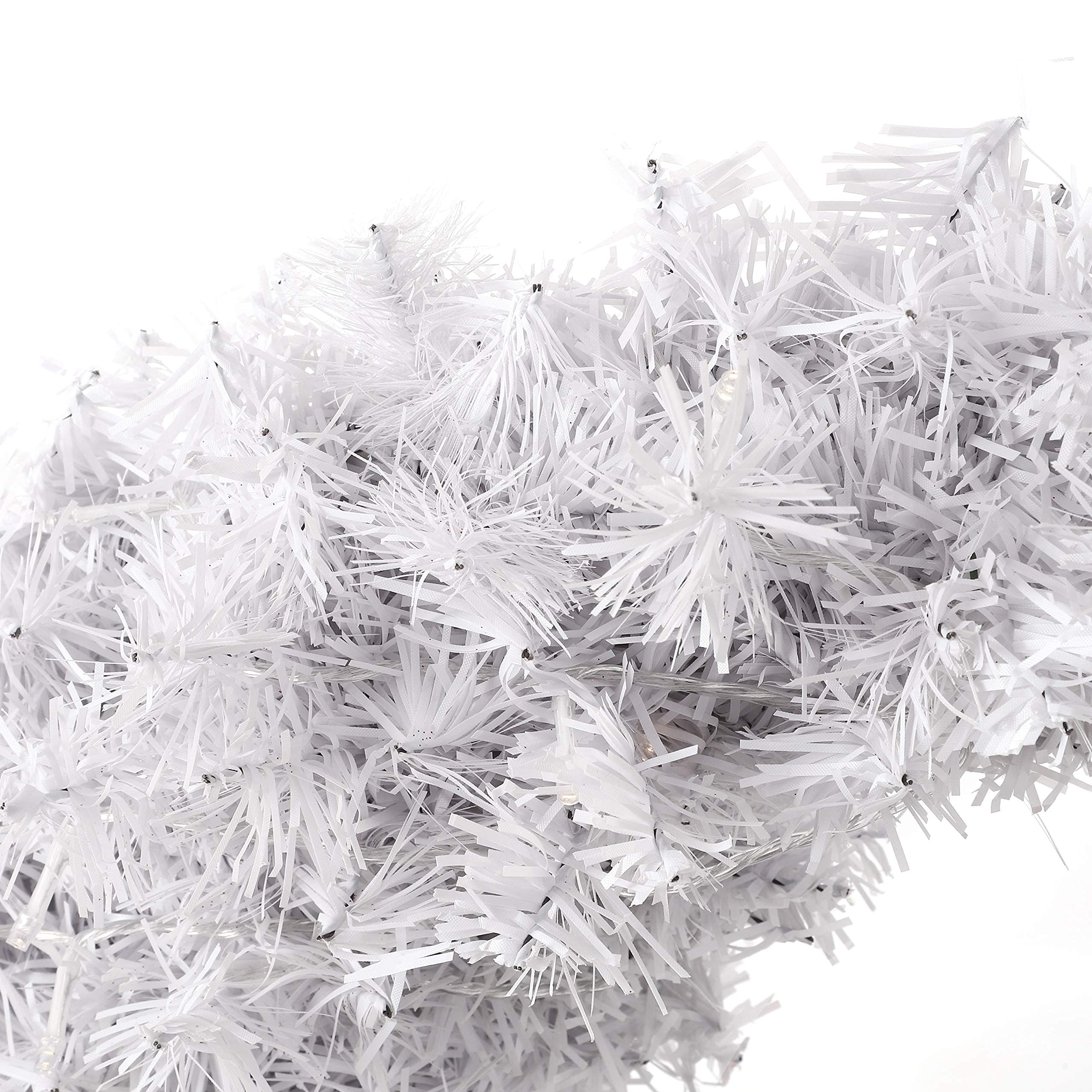 MOQPG 6FT 120 LED Lighted Eid Ramadan Tree Handmade Mubarak Muslim Islamic Crescent Moon Star Artificial Trees Garden Party Living Room Decor for Home Decorations (White)