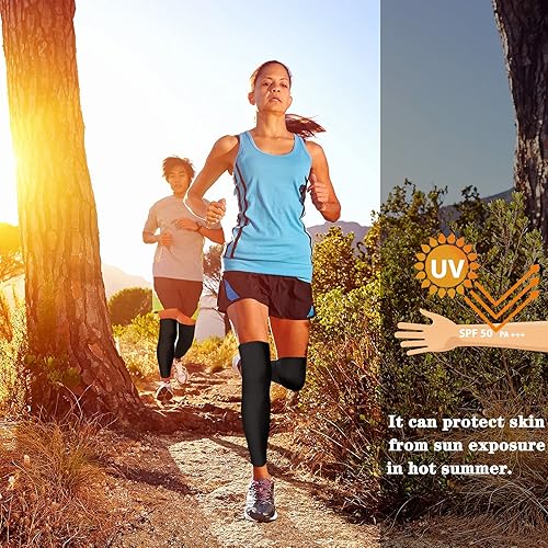Miniatura 6 de Skylety Manga de compresión para piernas de longitud completa, mangas deportivas para ciclismo para hombres y mujeres, correr, baloncesto