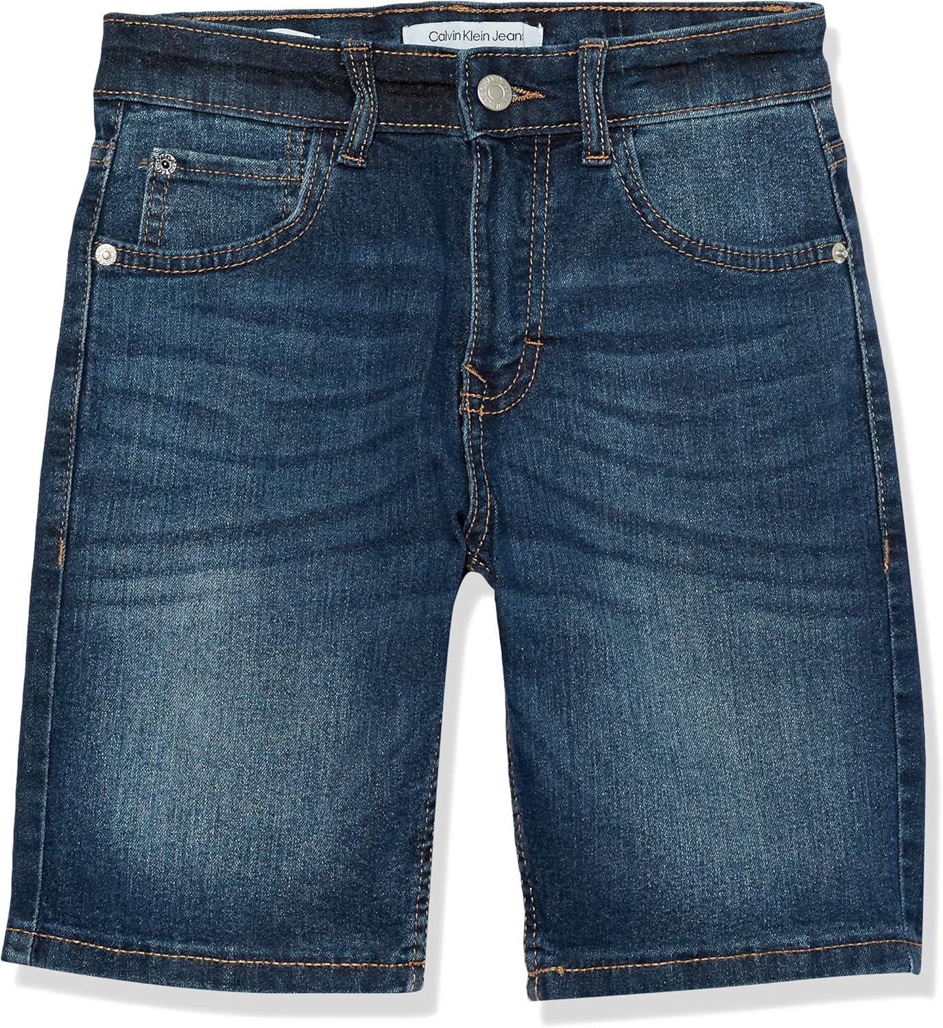Calvin Klein Boys Relaxed Fit Denim Shorts, 5-Pocket Style, Zipper Fly & Button Closure