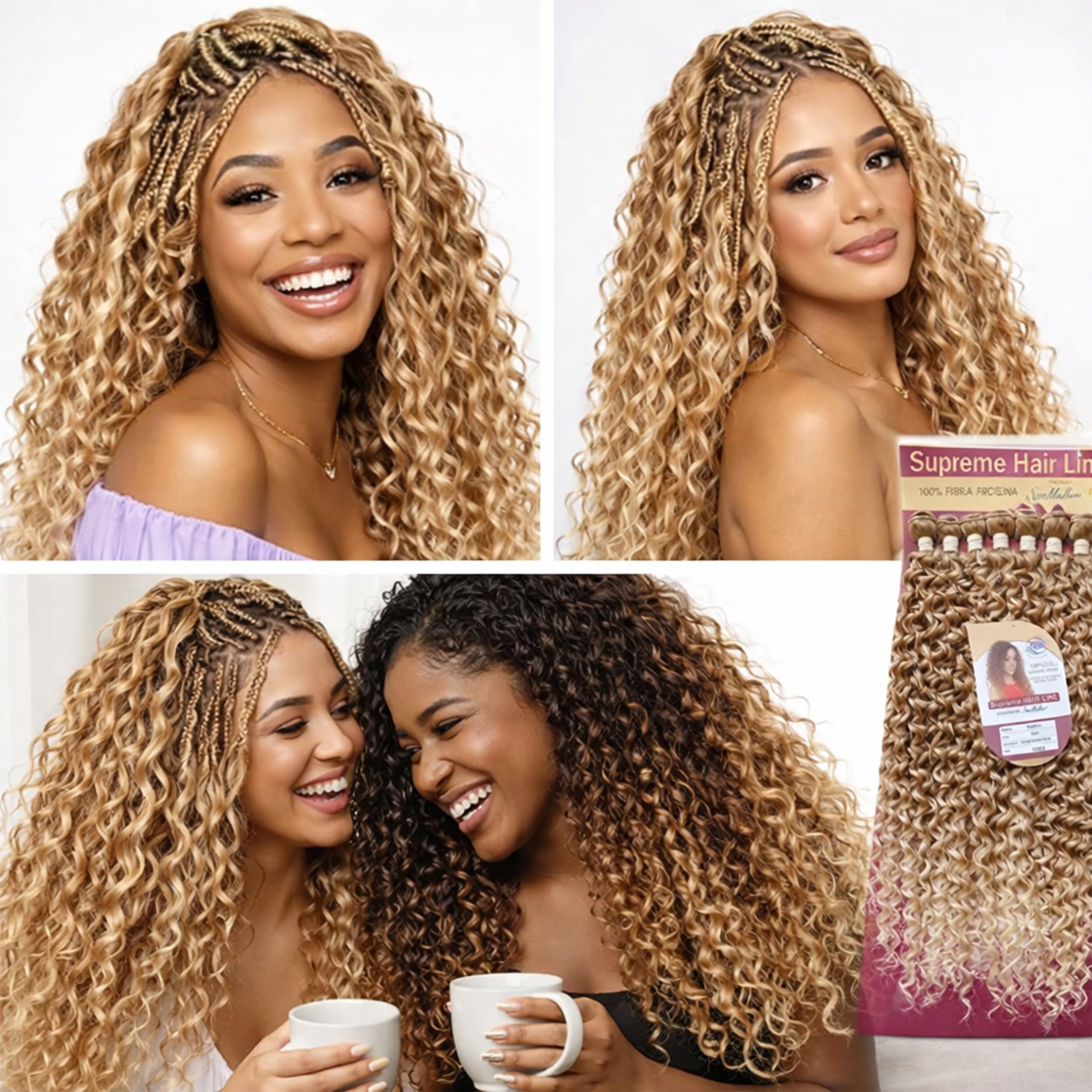 Extension Capelli Ricci Lunghi 75cm - Set 9 Pezzi 330g in Bioproteina – Look Naturale Voluminoso Ondulato – Scalatura Professionale 65/70/75cm - Effetto Riccio (Natural Black), PAMELA