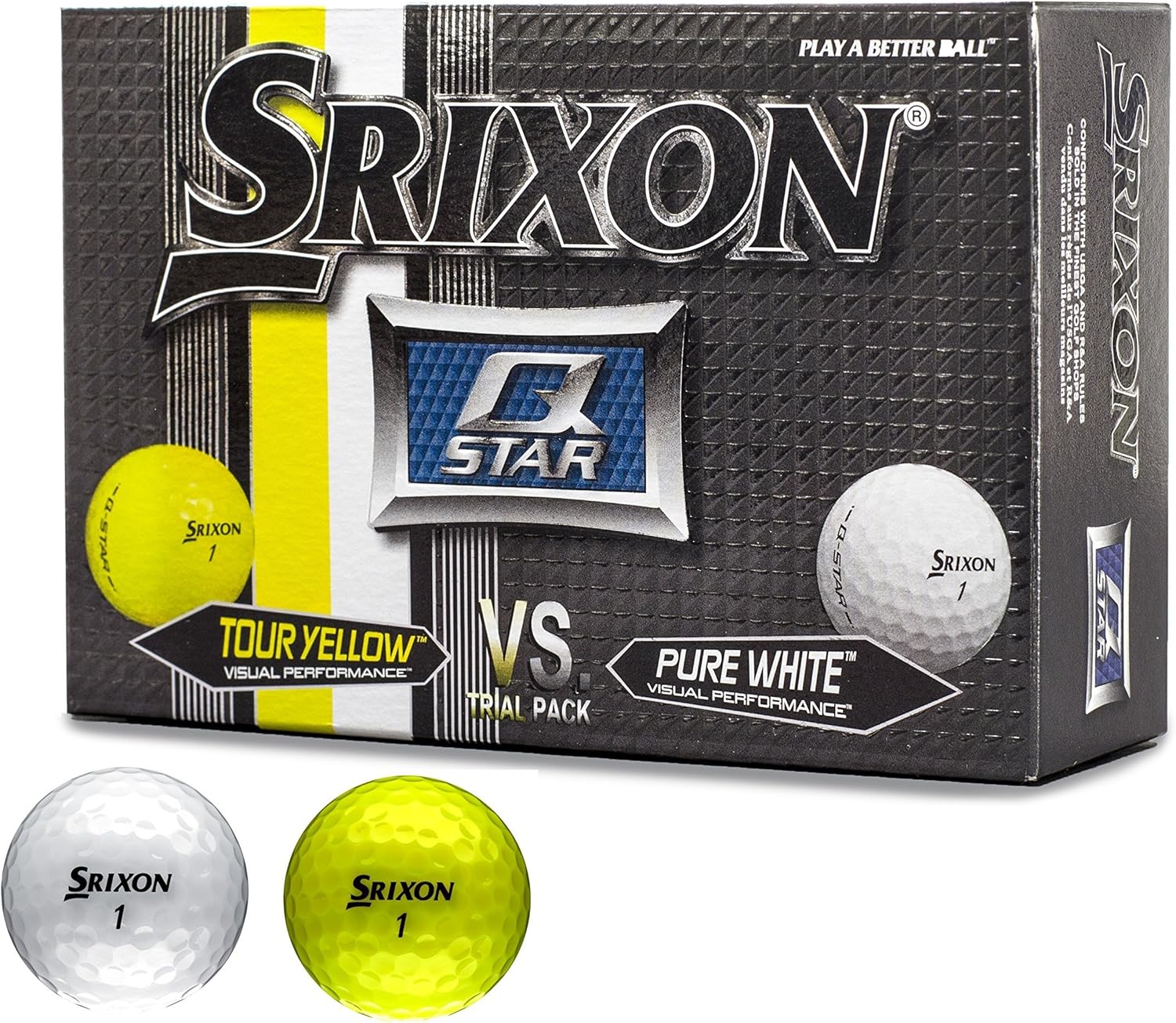 Srixon QStar 6 Ball Pack (4 Pure White & 2 Tour Yellow Golf Balls) Amazon.co.uk Sports