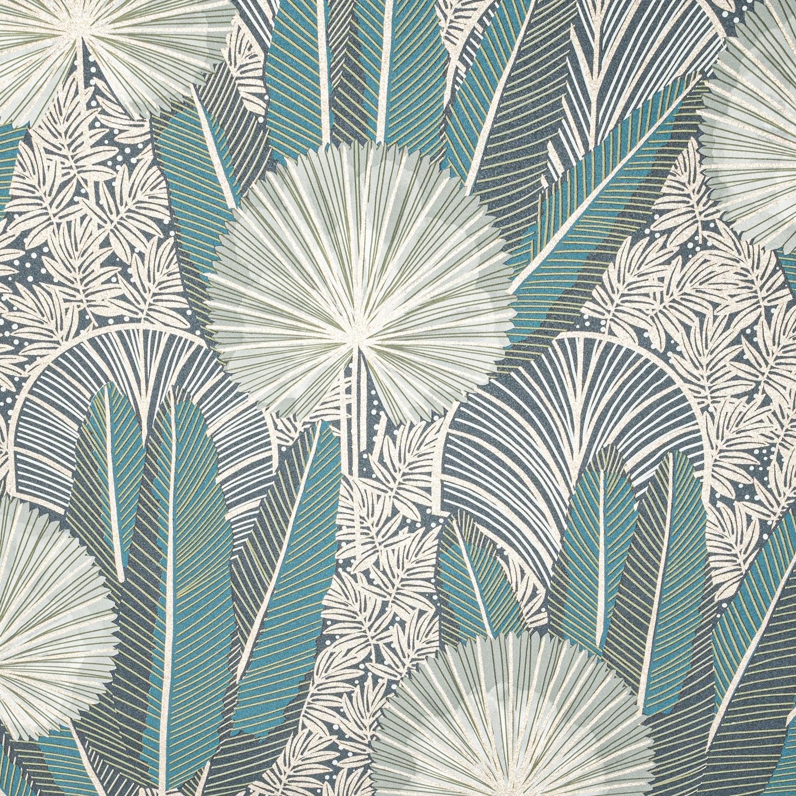 Sophie Laurence Green, Gold Green Leaf Gold Metallic Shimmer Textured Vinyl Wallpaper Slightly Imperfect Paste The Wall Washable Lightfast, Strippable For Living Room, Bedroom - 0.53M X 10.05M (Full Roll)