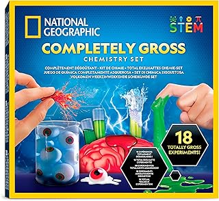 Sponsored You’re seeing this ad based on the product’s relevance to your search query.Learn more about this advertisement NATIONAL Geographic Disgusting Chemistry Kit - 18 Slimy Science Experiments for Kids, Dissect Brain, Burst Blood Cells & More, Great Mint Set