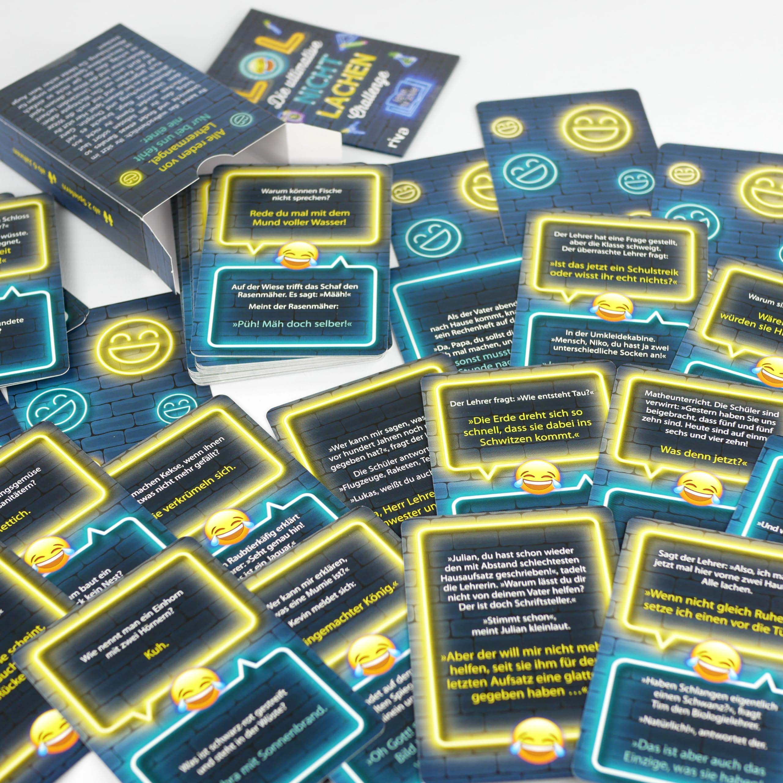 RIVA LOL - Die Ultimative Nicht-Lachen-Challenge | Gioco Di Carte Con Barzellette Per Bambini Dagli 8 Anni | Party Game Per Feste E Compleanni | Edizione Scolara