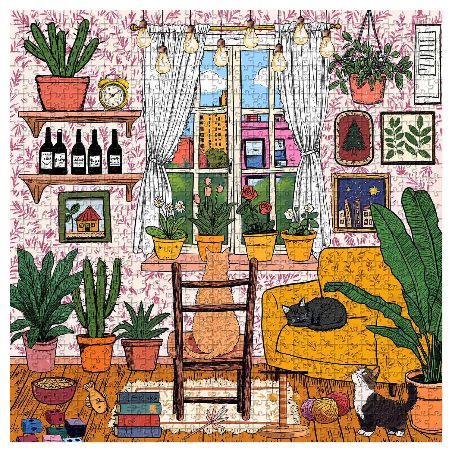 PICKFORU Cat 1000 Piece Puzzle for Adults, Colorful Plant Jigsaw Puzzles 1000 Pieces Funny Animals, Challenging Difficult Living Room Art Puzzle as Home Wall Art Decor - Image 2
