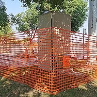 Vista 6 de Rollo de malla de plástico para valla de seguridad, 4 x 100 pies, 1 rollo con 100 bridas, red reutilizable temporal para valla de nieve, jardín